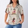 Poker Pinup Girls Women's Polo Shirts Short Sleeve T-Shirt Button Down Golf Shirt Casual Tee Tops XL view 2