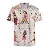 Poker Pinup Girls Women's Polo Shirts Short Sleeve T-Shirt Button Down Golf Shirt Casual Tee Tops XL view 4