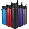 24 oz Insulated Water Bottle with Straw, Stainless Steel Double Wall Vacuum bottle Lid Leak Proof, Wide Mouth Lid, Keep Cold and Hot view 1