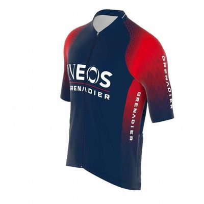 2022 Pro Team INEOSGRENADIER Blue Cycling Jersey for Men,Short Sleeve Quick Dry Bike Shirt (4XL)