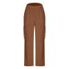 Womens Sweatpants Cargo Pants Baggy High Waisted Fashion Y2K Teen Girls Streetwear Parachute Cinch Bottom Jogger Pants Coffee view 4