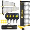 TYRSEN Pickleball Set with Net, 22 FT & Half Court 11 FT Pickleball Net, 4 Fiberglass Rackets, Portable Pickleball Set, Pickle Ball Net System with Carrying Bag for Court, Driveway, Backyards view 1