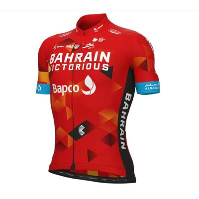 2022 Pro Team Bahrain Cycling Jersey for Men,Short Sleeve Quick Dry Bike Shirt (2XL)