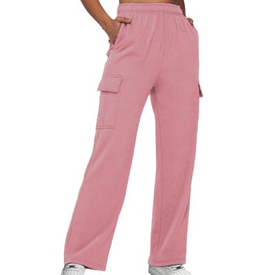 Womens Sweatpants Cargo Pants Baggy High Waisted Fashion Y2K Teen Girls Streetwear Parachute Cinch Bottom Jogger Pants Pink