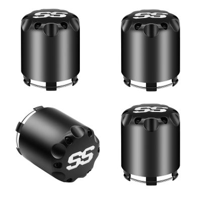 Drive-up Golf Cart Black SS Center Caps, Golf Cart ITP SS Wheel Center Hub Cap for Club Car EZGO Yamaha Models Wheel-4 Black Packs (Height 3.21" / Outer Diameter 2.75")