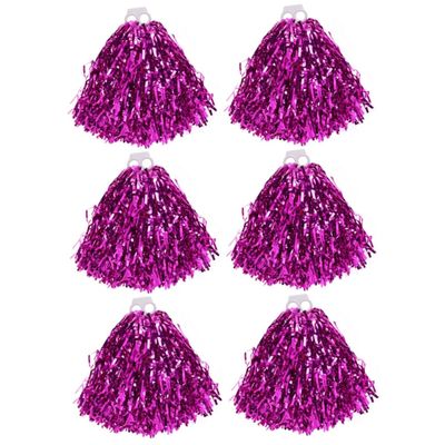 HANABASS 3 Pairs Cheer Pom Poms for Cheerleaders 50g Plastic Ring Cheerleading Kit
