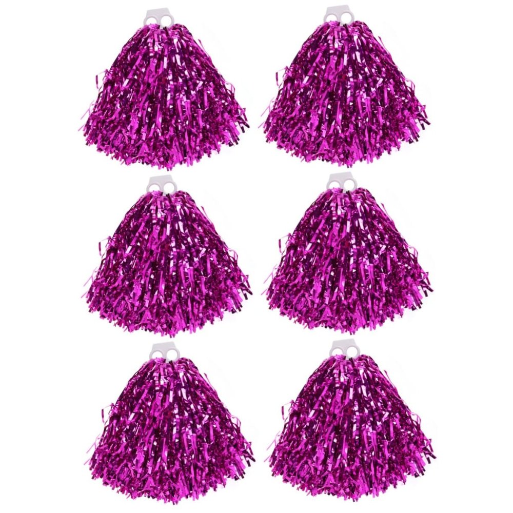 HANABASS 3 Pairs Cheer Pom Poms for Cheerleaders 50g Plastic Ring Cheerleading Kit