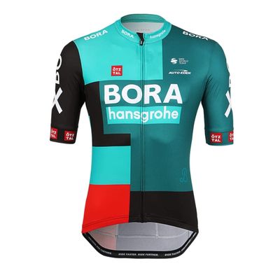 2022 Pro Team BORAHansgrohe Green Cycling Jersey for Men,Short Sleeve Quick Dry Bike Shirt (2XL)