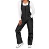 Pivanzore Women Ski Bib Pants Snow Overalls Sleeveless Snowboard Waterproof Windproof Insulated Winter Warm Fleece Jumpsuit (Black, S) view 2