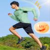 Mens Sun Protection Shirts UV SPF UPF 50+ Long Sleeve Rash Guard Fishing Running Swim Top Shirt Quick-Dry Lightweight Green view 4