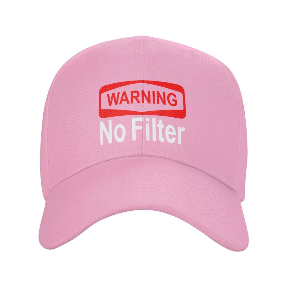 Warning No Filters Classic Dad Hat Adjustable Outdoor Baseball Cap Trucker Hats Women Men Pink