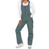 Pivanzore Women Ski Bib Pants Snow Overalls Sleeveless Snowboard Waterproof Windproof Insulated Winter Warm Fleece Jumpsuit (Grey, XXXXL) view 2