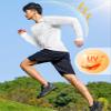 Mens Sun Protection Shirts UV SPF UPF 50+ Long Sleeve Rash Guard Fishing Running Swim Top Shirt Quick-Dry Lightweight White view 4