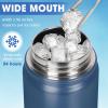 ERTOOE 24 oz Insulated Water Bottle with Straw, Stainless Steel Double Wall Vacuum bottle Lid Leak Proof, Wide Mouth Lid, Keep Cold and Hot view 2