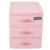 ALOEU Plastic Drawer Designed 3 Compartment Jewelry Storage Box Pink view 3