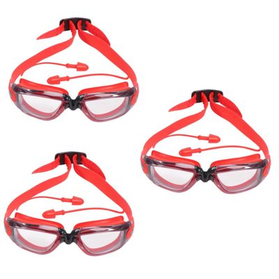 Milisten 3 Pcs Durable Kids Swimming Goggles with Nose Clip Earplug Pc Silicone Material Anti- Lens Comfortable for Swimming Diving Easy Buckle Adjustment