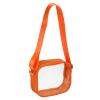 PATIKIL 7.5"x6" Clear Crossbody Bag with Shoulder Strap, Stadium Approved PVC Transparent Purse Bag for Sports Events Concerts Festivals, Orange view 1