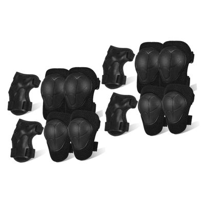 Mobestech 2sets Knee Pad Set for Boys and Girls Elbow Wrist Guards Sponge Protective Gear Breathable Comfortable for Sports Birthday Present