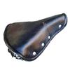 ALOEU Vintage Faux Leather Bicycle Saddle Rivet Sprung Spring Bike Cycling Seat Cushion Black for Road Bike view 1