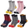 Hellomamma Kids Girls Cotton Socks Crew Cute Toddler Fun Animal Socks 5 Pairs view 1