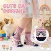 Hellomamma Kids Girls Cotton Socks Crew Cute Toddler Fun Animal Socks 5 Pairs view 3