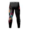 Red Plume Men's Compression Elastic Tight Leggings Sport Lightning Printing Pants view 3