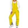 Pivanzore Women Ski Bib Pants Snow Overalls Sleeveless Snowboard Waterproof Windproof Insulated Winter Warm Fleece Jumpsuit (Yellow, XL) view 2