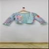 Handmade Women's Kantha Jacket, Hand Quilted Reversible Kantha Jacket (US, Alpha, Medium, Regular, Regular, Turquoise) view 3