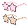 bullabulling Diamond Star Shape Sunglasses Women Vintage Rimless Oversized Rhinestone bling Sun Glasses LadiesY2K Eyewear (pink/champagne) view 2