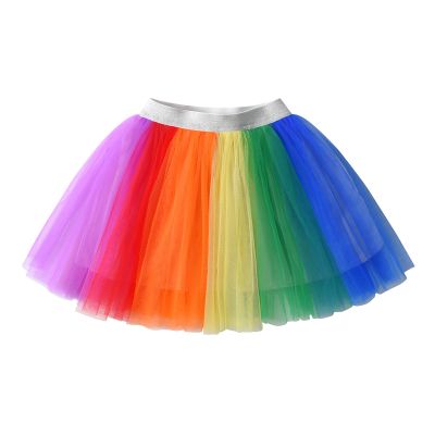 DXTON Girls Tutu Skirt Rainbow Toddler Tulle Ballet Dance Skirt for 2-8 Years SK263,3T