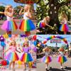 DXTON Girls Tutu Skirt Rainbow Toddler Tulle Ballet Dance Skirt for 2-8 Years SK263,3T view 3