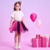 DXTON Girls Tutu Skirt Rainbow Toddler Tulle Ballet Dance Skirt for 2-8 Years SK266,4T view 2
