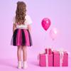 DXTON Girls Tutu Skirt Rainbow Toddler Tulle Ballet Dance Skirt for 2-8 Years SK266,4T view 4