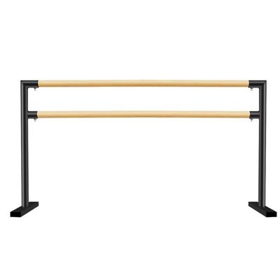 BcoMfy Ballet Barre Household Ballet Rod with Solid Wood Handle, Portable Double-Layer Steel Dance Pole, 3.3-8.2FT, Capable of Supporting 500kg (Color : Black, Size : 1.5M/5FT)