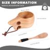 ALOEU 2Pack Nordic Style Wooden Cup Kuksa Cup Portable Outdoor Camping Drinking Mug Wooden Coffee Cup with Wooden Spoon view 4