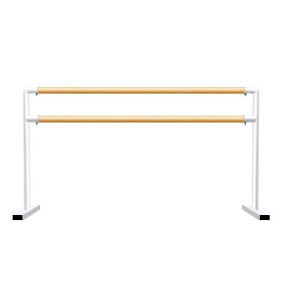 BcoMfy Ballet Barre Household Ballet Rod with Solid Wood Handle, Portable Double-Layer Steel Dance Pole, 3.3-8.2FT, Capable of Supporting 500kg (Color : White, Size : 1M/3.3FT)