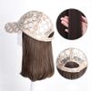 EERINESS Wig With Bangs Hat Wig Women's Hat Wig, Fashionable Baseball Cap, Brown And Black Wig Hat, Suitable For Daily Theme Parties And Outdoor Leisure Hat with Hair Attached for Women (Color : 01) view 3