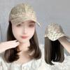 EERINESS Wig With Bangs Hat Wig Women's Hat Wig, Fashionable Baseball Cap, Brown And Black Wig Hat, Suitable For Daily Theme Parties And Outdoor Leisure Hat with Hair Attached for Women (Color : 01) view 4