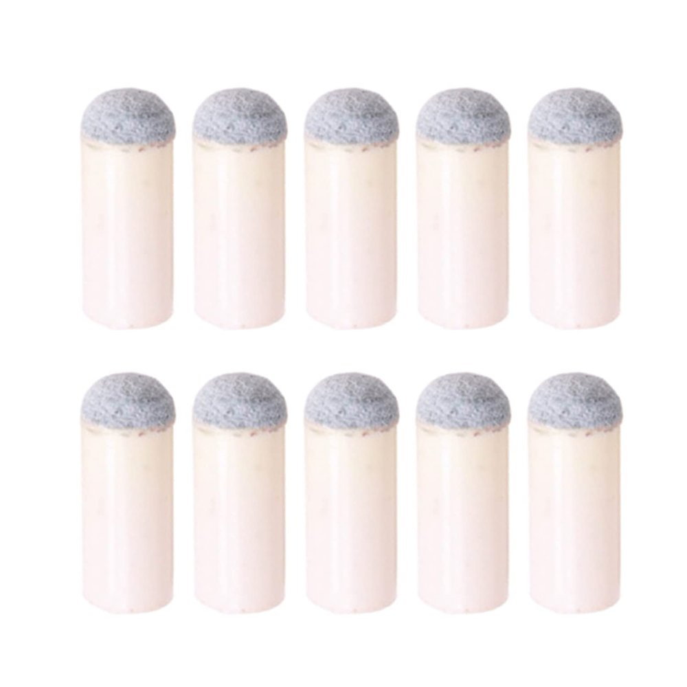 Yuly 10pcs Slip-On Billiard Cue Tips Replacement Pool Cue Tips Snooker Cue Head Cover Tip Protector Billiards Accessories Slip On Cue Tips 13mm 11 10