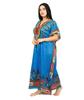 African Women's 100% Polyester Long Maxi Dress Kaftan Gown Top Night Dress | One Size - Teal view 4