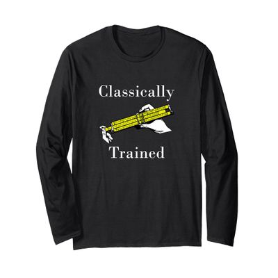 Classically Trained Slide Rule Retro Math Engineer Long Sleeve T-Shirt