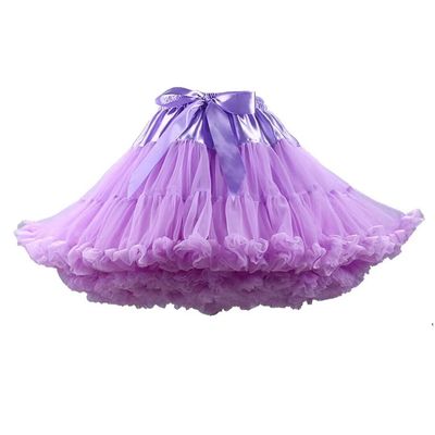 banpise Womens Tulle Petticoats with Ribbon Elastic Waist Tutu Skirts Ballet Dance Cosplay Costumes Purple