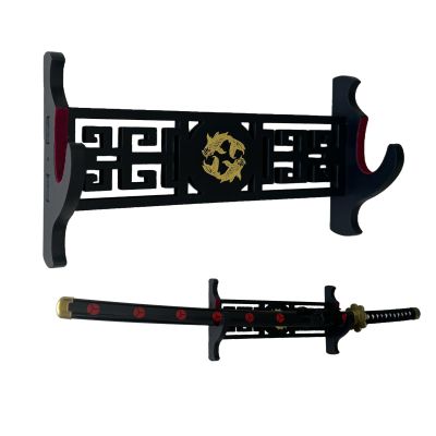 Kodeqian katana Sword Wall Mount Holder 1 Tier Velvet goldfish patterns Padded Samurai Sword Display Rack Wakizashi Sword Stand Zoro Animation Sword Display