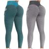 2PCS Workout Leggings for Women Plus Size Under 12 Butt Lifting Workout Leggings for Women Scrunch Butt Gym Seamless Booty Tight High Waist Tummy Control Gym Yoga Pants view 1