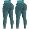 2PCS Leggings for Women Butt Lift Tummy Control Butt Lifting Workout Leggings for Women Scrunch Butt Gym Fitness Seamless Booty Tight Tummy Control Sport Active Yoga Pants Y-Green view 1