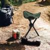 ALOEU Folding Tripod Stool Outdoor Portable Camping Seat Fishing Chair New, Army Green view 2