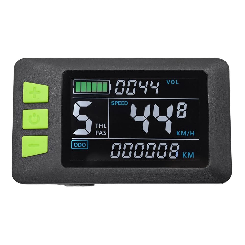 ALOEU P3C LCD Display Dashboard Colorful Screen 24V 36V 48V 60V Electric Bike Meter for Electric Scooter(5PIN), Black