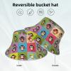 YYHWHJDE Cute Monkey Pattern Reversible Bucket hat - Unisex Protection Headwear for Travel and Outdoor Activities Black view 2