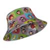 YYHWHJDE Cute Monkey Pattern Reversible Bucket hat - Unisex Protection Headwear for Travel and Outdoor Activities Black view 3