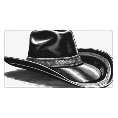 YYHWHJDE Cowboy Black Hat Western Boots Pattern Large Office Gaming Mouse pad 16 x 29.5 in : Strong Adhesion and Durability Precision Edge Locking